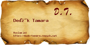 Deák Tamara névjegykártya