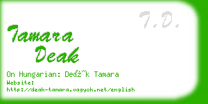 tamara deak business card